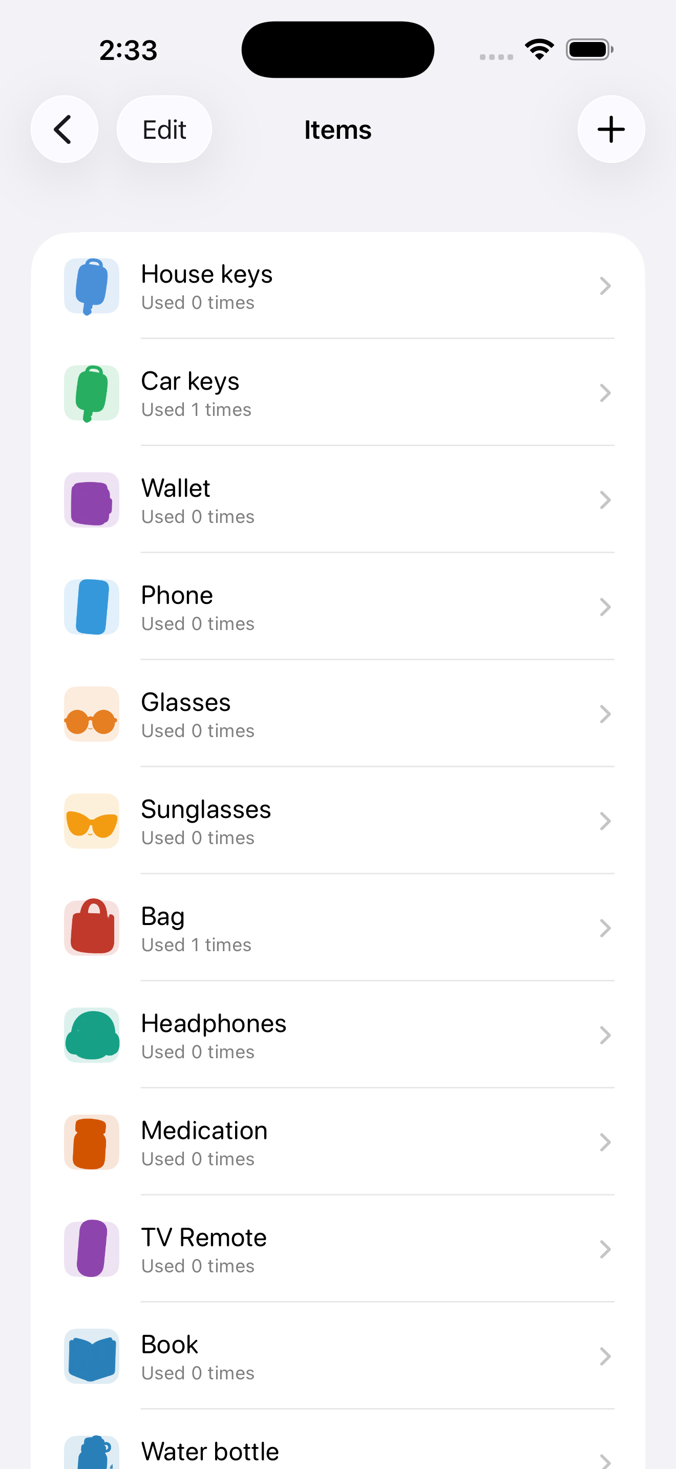 Manage items